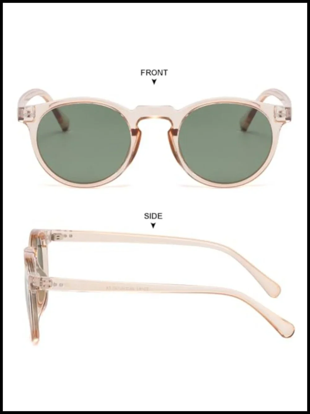 Vintage Acetate Frame Polarized Round Sunglasses Unisex Retro